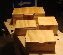 A melange of simple storage boxes which explore various detail choices